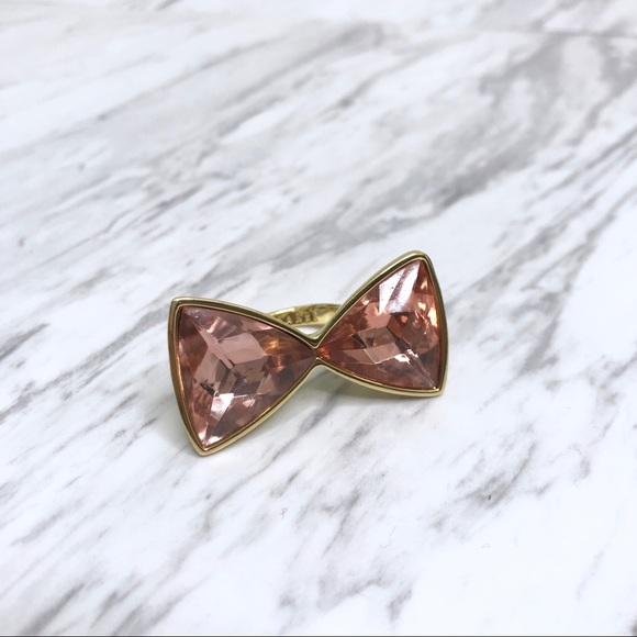 Ted Baker Jewelry - Ted Baker Bow Ring Gold Pink Gem Small/Medium S/M